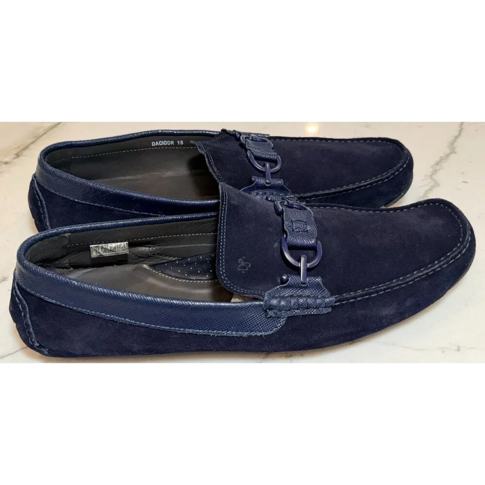 Donald Pliner Men's Dacio Suede Loafers Navy SZ 15